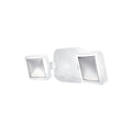 LED utespot DOUBLE 2-lys batteridrevet med sensor hvit IP54 forfra