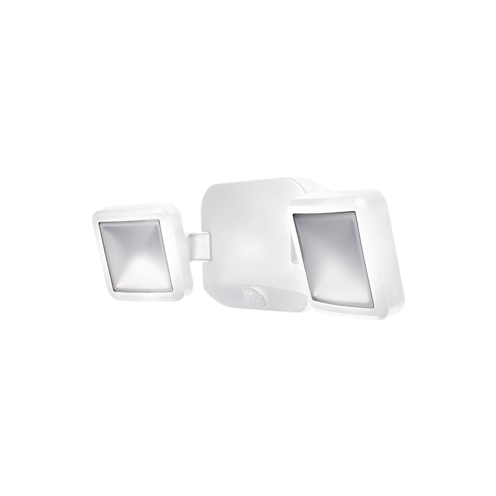 LED utespot DOUBLE 2-lys batteridrevet med sensor hvit IP54 forfra