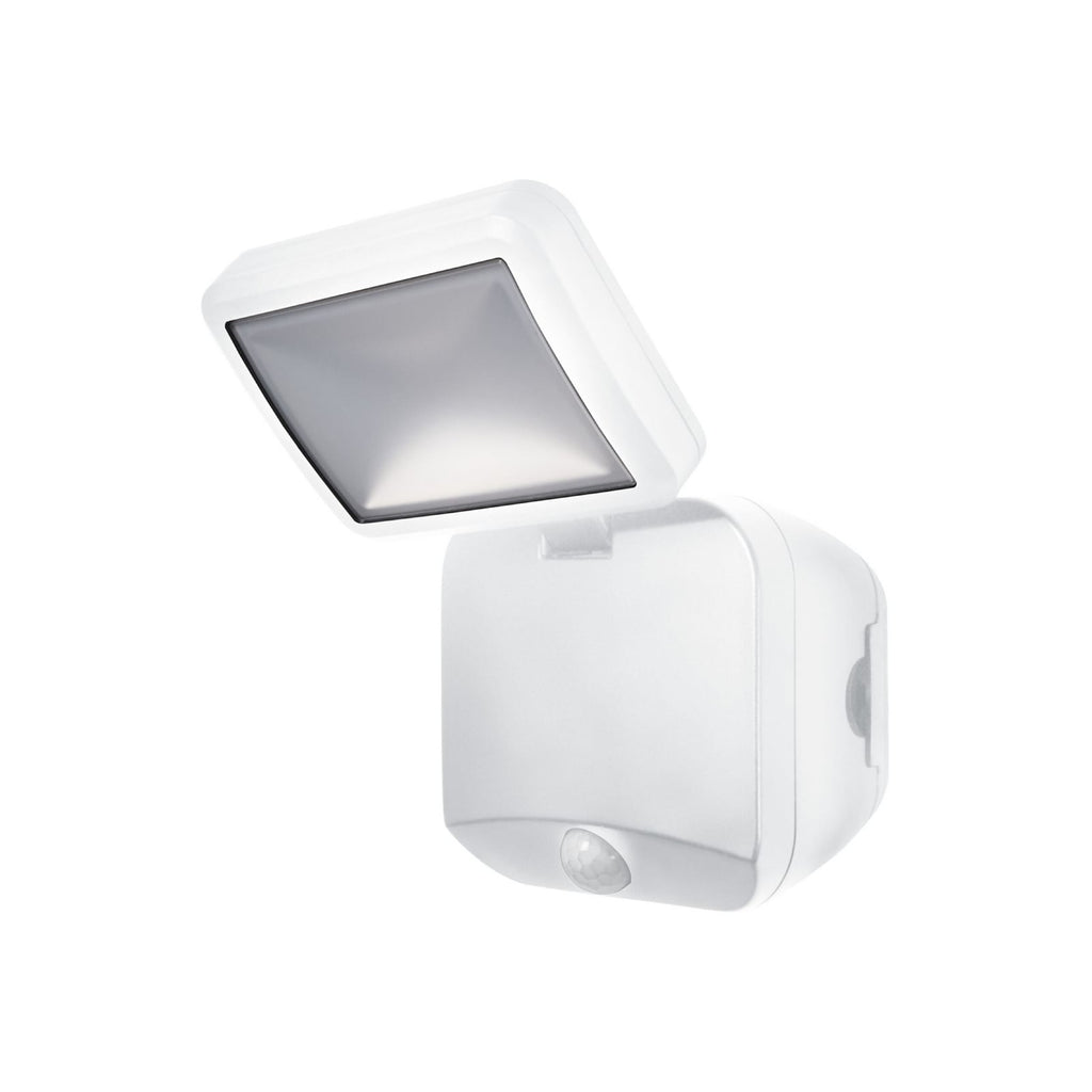 LED utespot DOUBLE batteridrevet med bevegelsessensor hvit IP54 forfra