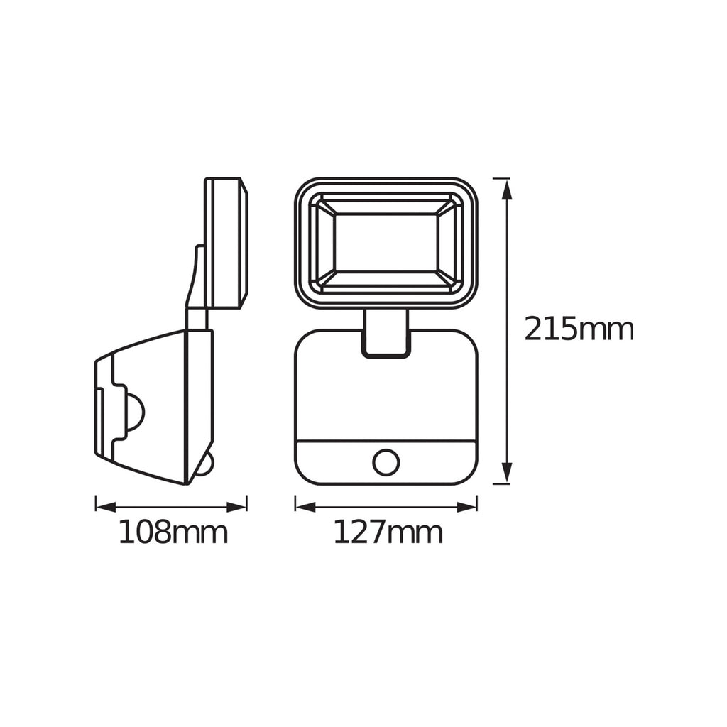 LED utespot DOUBLE batteridrevet med bevegelsessensor hvit IP54 bakside
