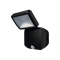 LED utespot DOUBLE batteridrevet med sensor IP54 svart forfra