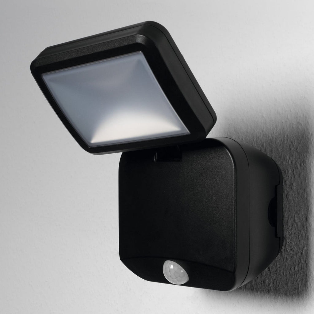 LED utespot DOUBLE batteridrevet med sensor IP54 svart detalj