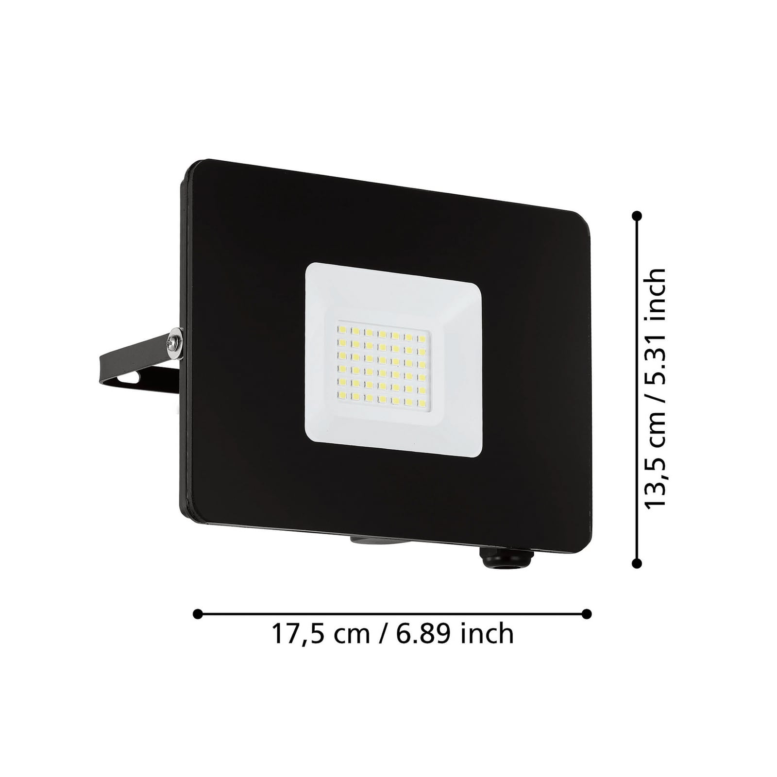 LED-utespot Faedo 3 svart 30W 5000K IP65 detalj