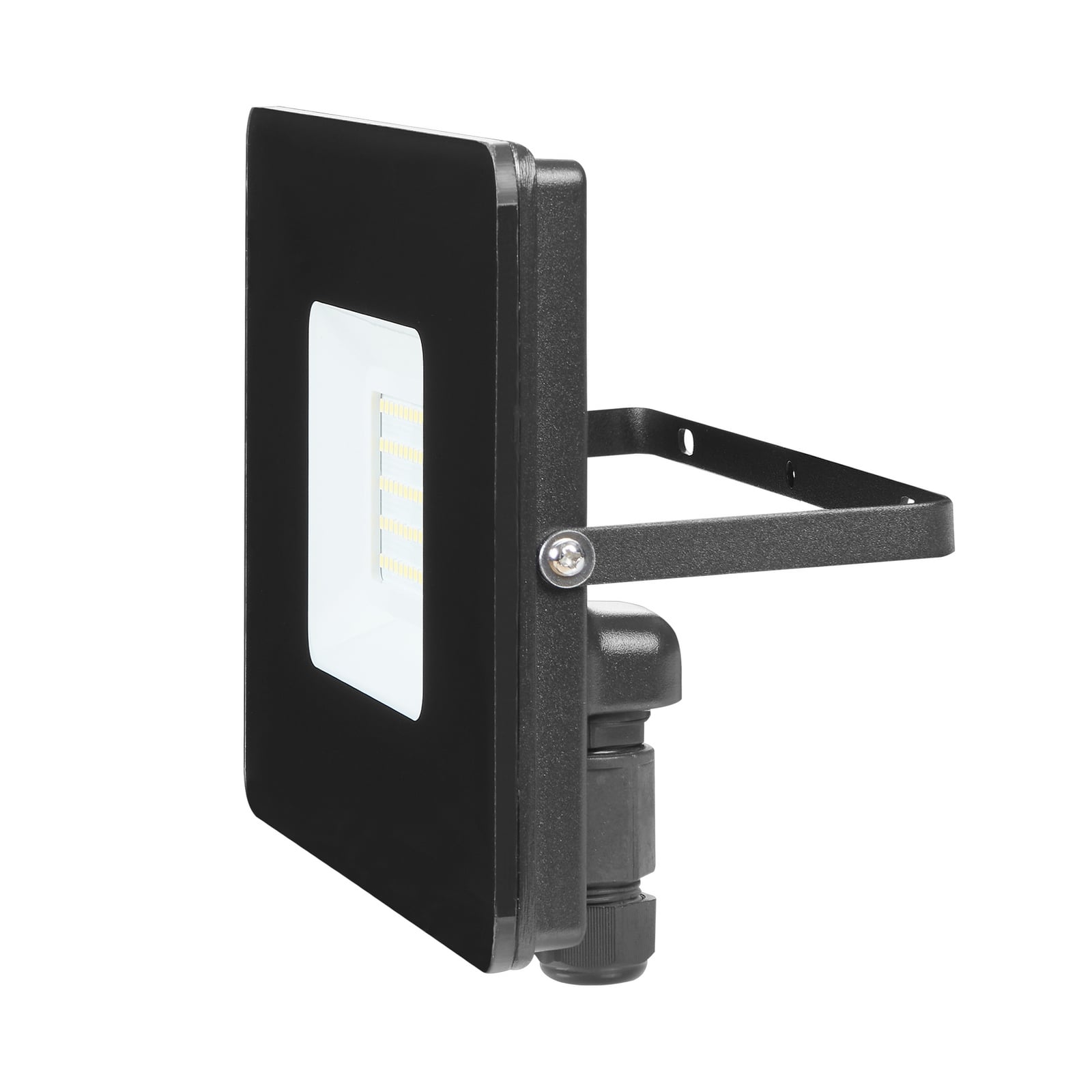 LED utespot Faedo 3 svart 50W 4800lm IP65 lyser opp uteområde