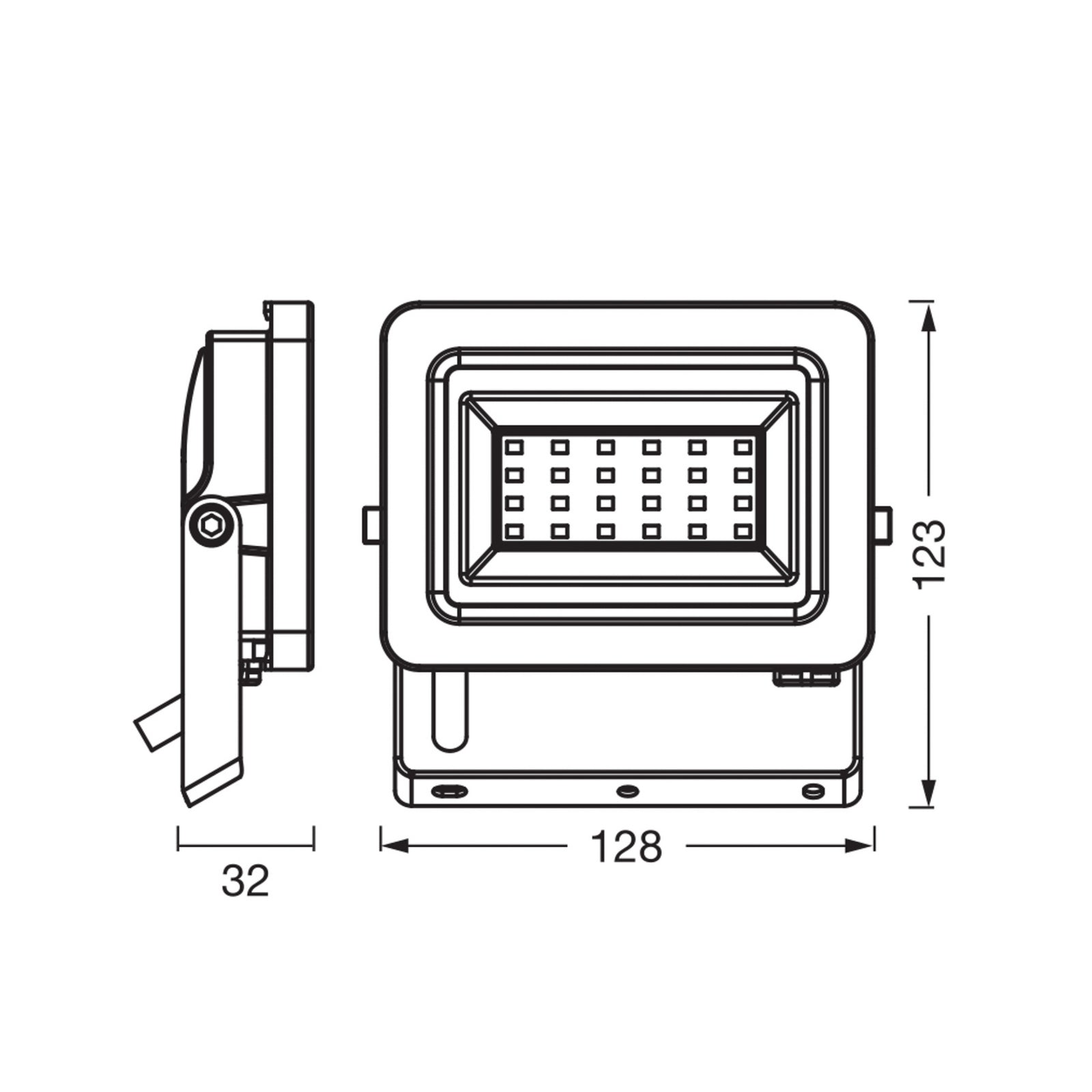 Detalj av LED utespot Floodlight EA 5W aluminium svart IP65