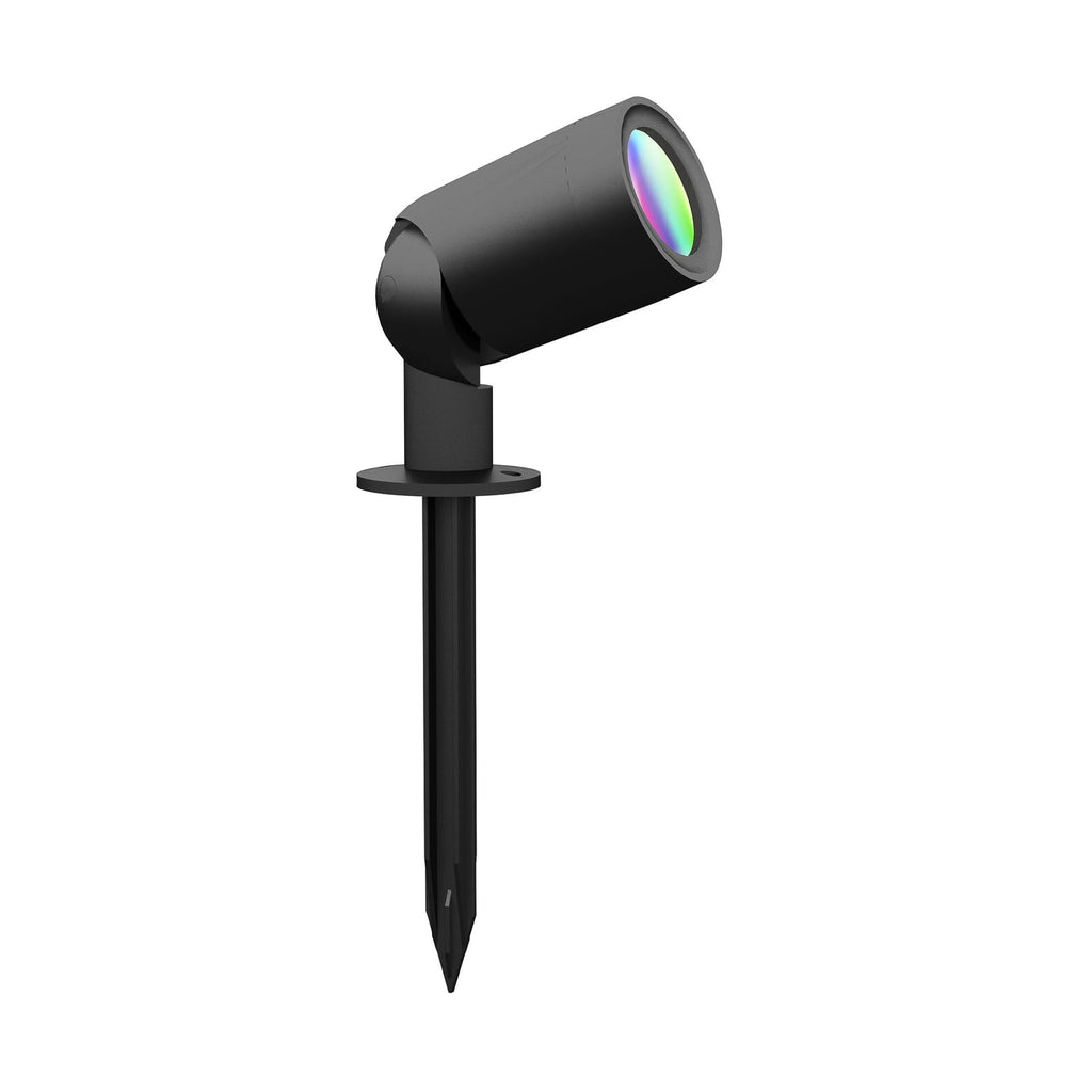 LED utespot Flores XL med jordspyd CCT RGB IP44 tint montert i hage