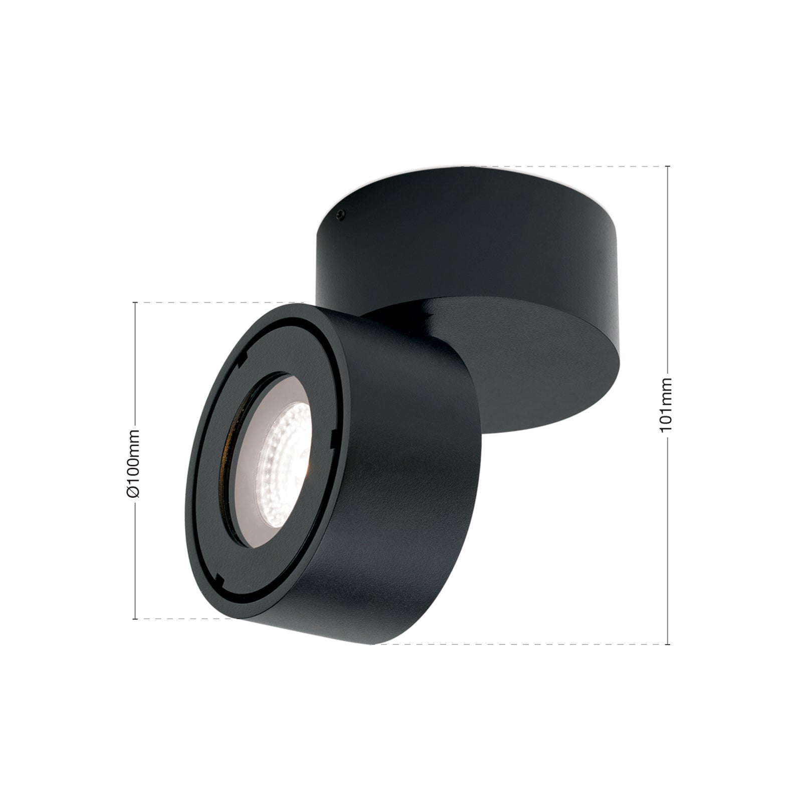 LED utespot Harvey svart Ø10 cm dimbar detalj