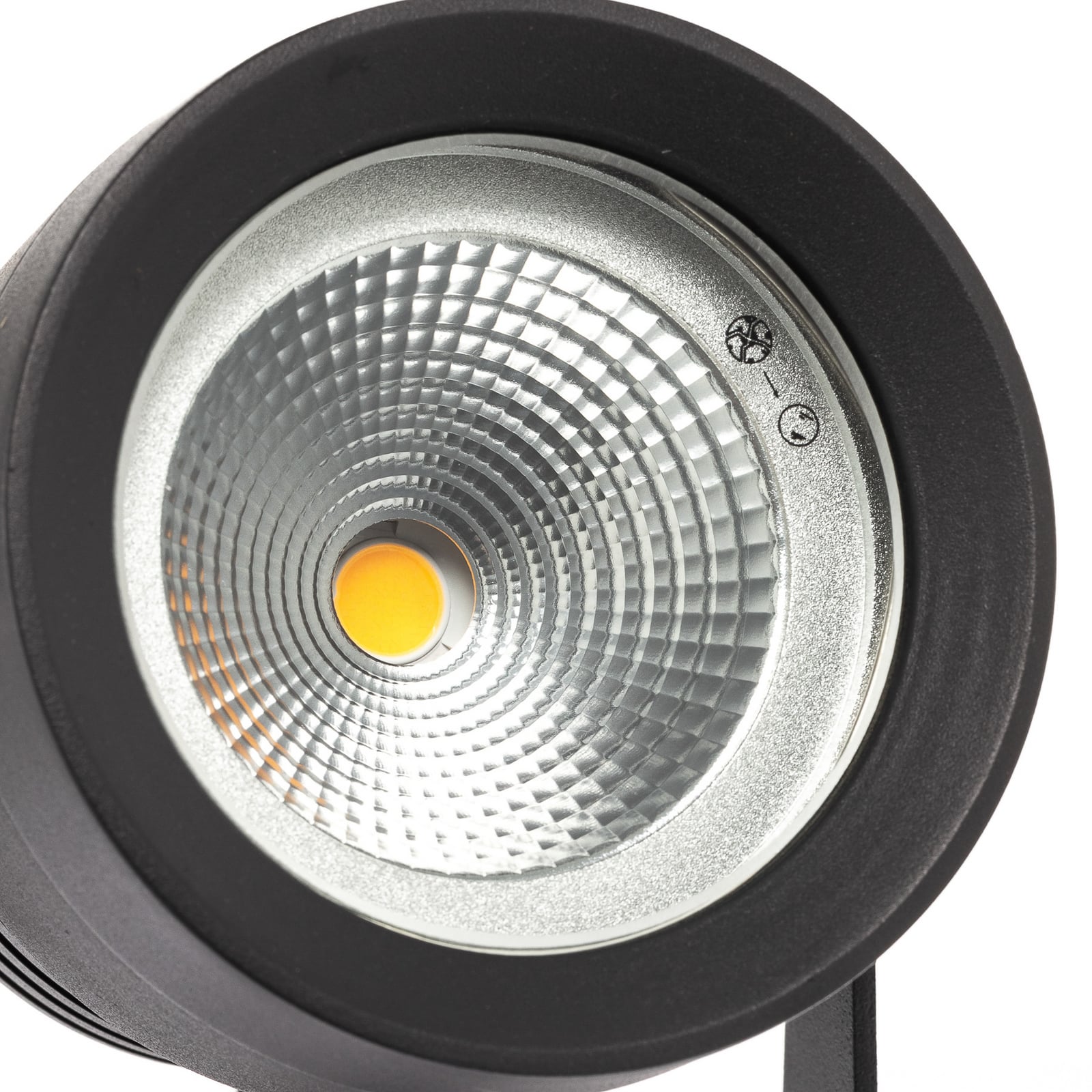 LED utespot Irina med jordspyd aluminium 20W IP65 nærbilde av lyshode