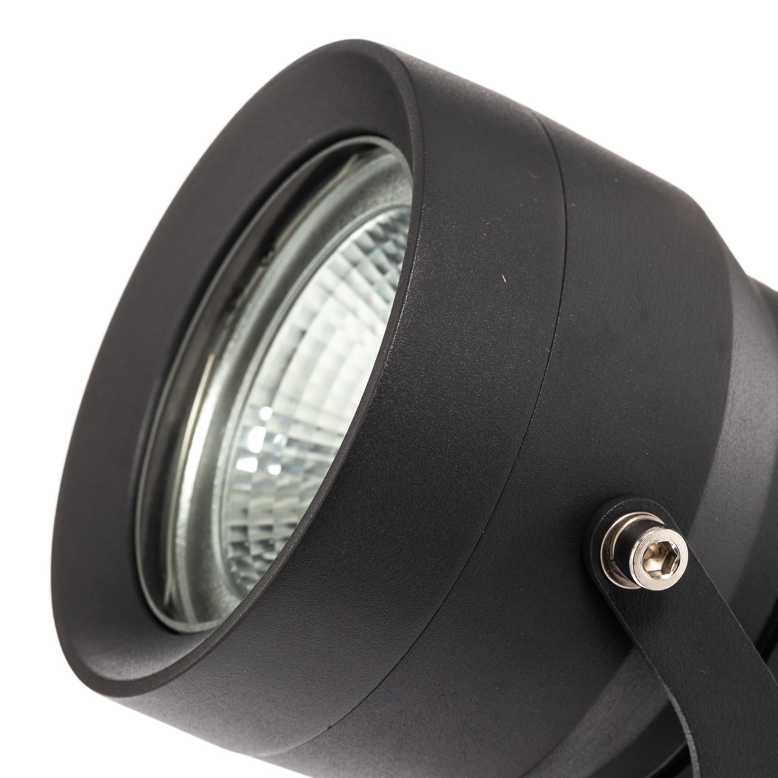 LED utespot Irina med jordspyd aluminium 20W IP65 montert i hage