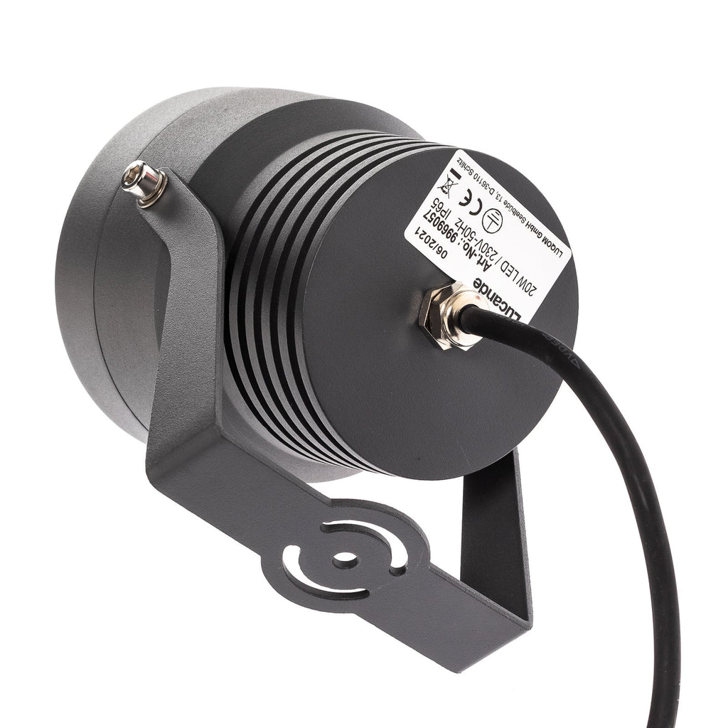 LED utespot Irina med jordspyd aluminium 20W IP65 detalj av jordspyd