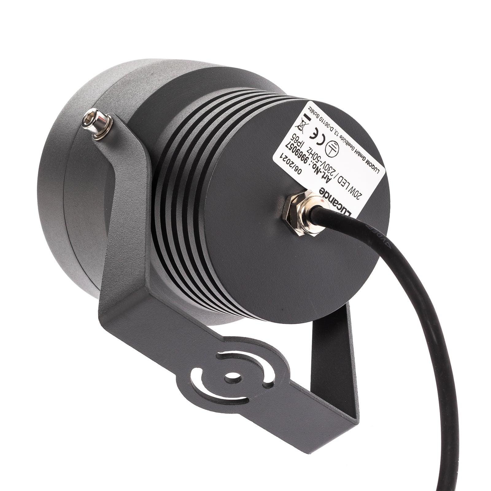 LED utespot Irina med jordspyd aluminium 20W IP65 detalj av jordspyd