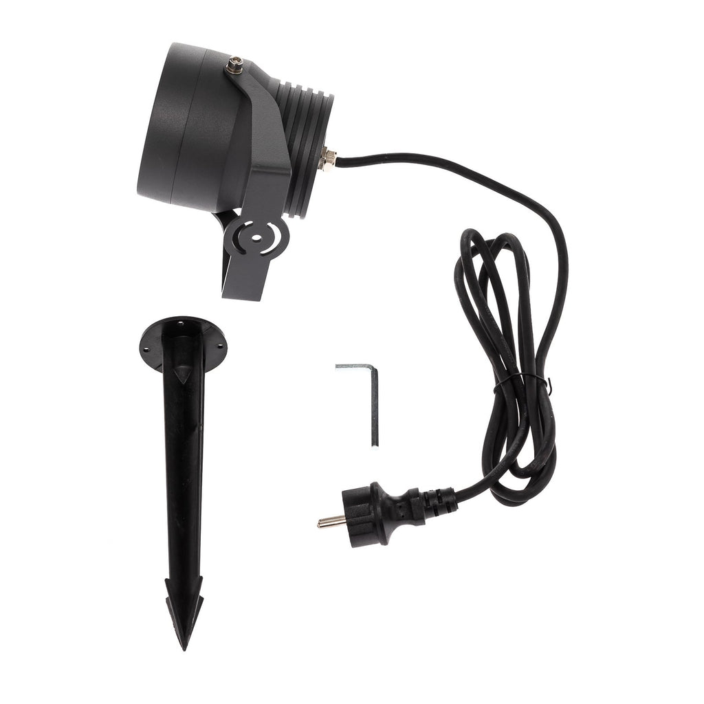 LED utespot Irina med jordspyd aluminium 20W IP65 sideprofil