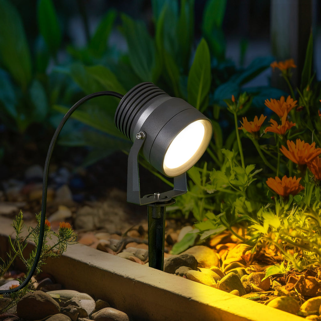 LED utespot Irina med jordspyd aluminium 20W IP65 kobling med kabel