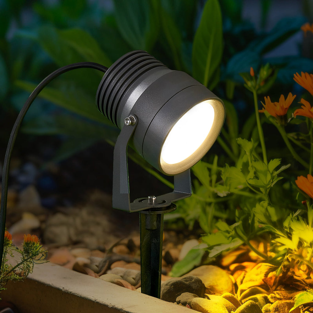 LED utespot Irina med jordspyd aluminium 20W IP65 justerbart lyshode
