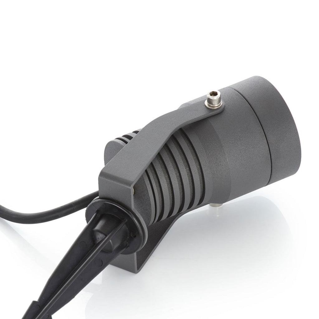 LED utespot Jon med jordspyd justerbar 7,5W IP65 - Lucande nærbilde av aluminiumskapsling