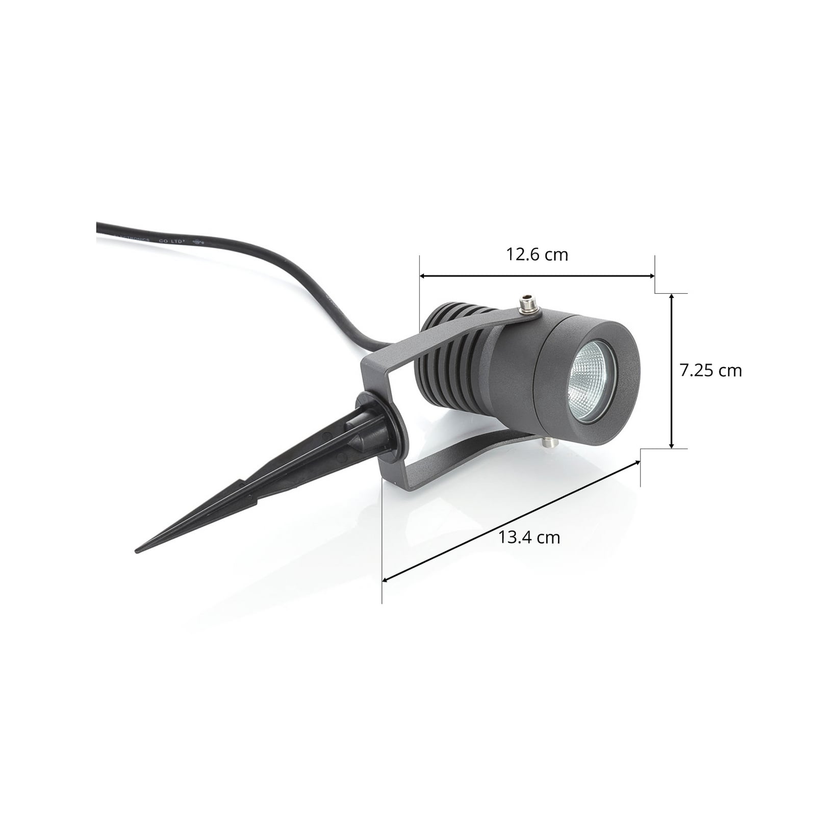 LED utespot Jon med jordspyd justerbar 7,5W IP65 - Lucande sett fra oven