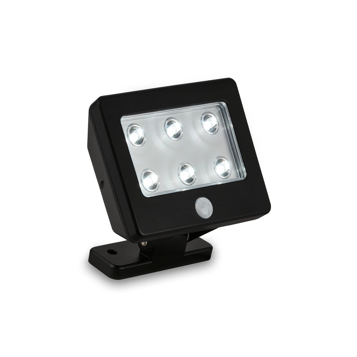 LED utespot Kollig med bevegelsessensor batteridrevet IP54 svart forfra
