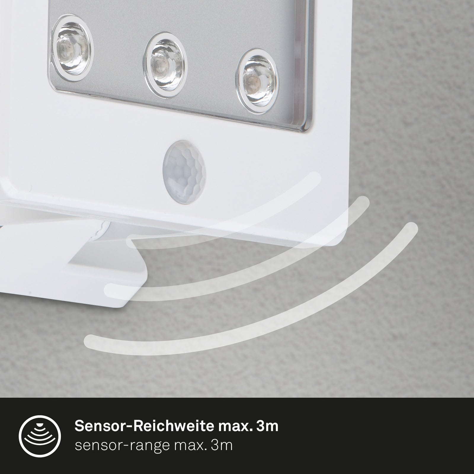 LED utespot Kollig med bevegelsessensor batteridrevet hvit montert ute