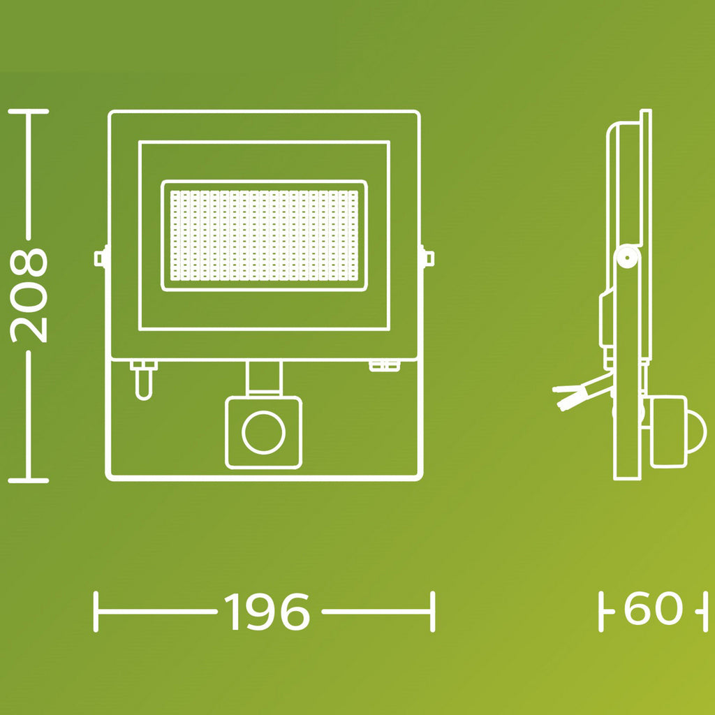 LED utespot Lois med bevegelsessensor 24W IP65 Philips bakside