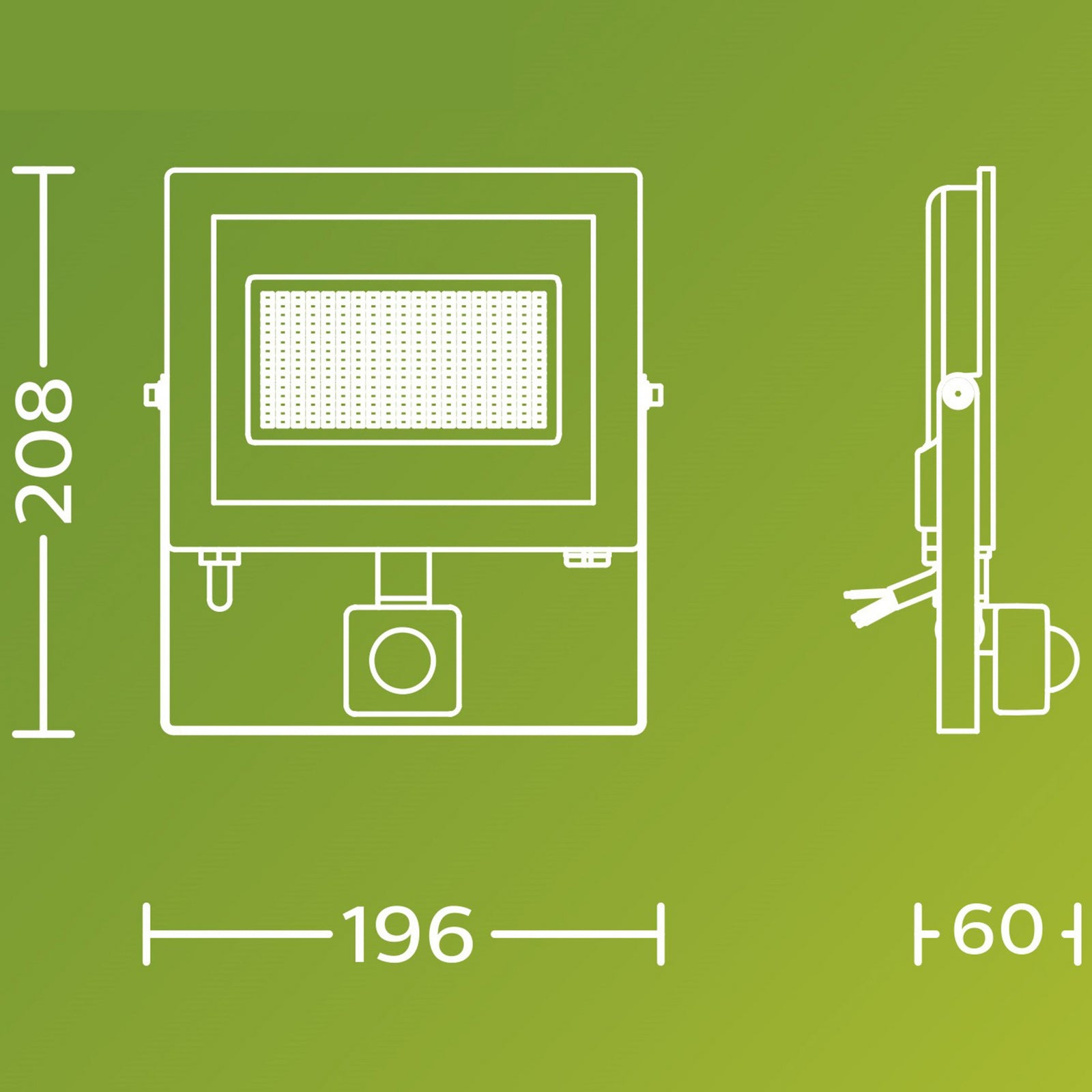 LED utespot Lois med bevegelsessensor 24W IP65 Philips bakside