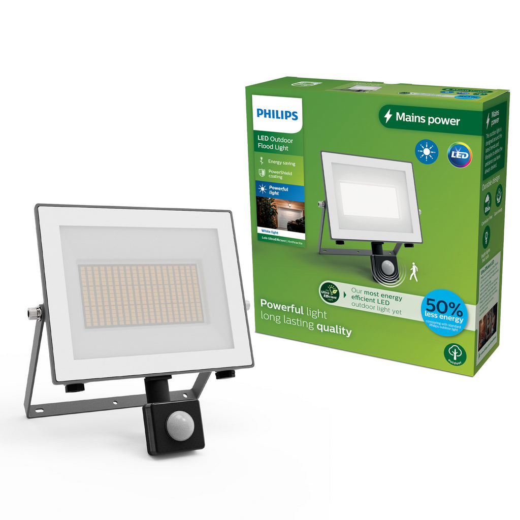 LED utespot Lois med bevegelsessensor 24W IP65 Philips nærbilde av LED-lys