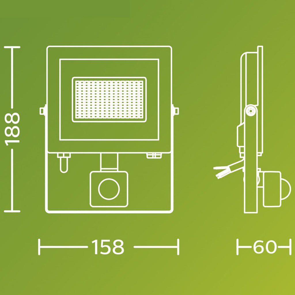 LED utespot Lois UE med bevegelsessensor 14W IP65 bakside