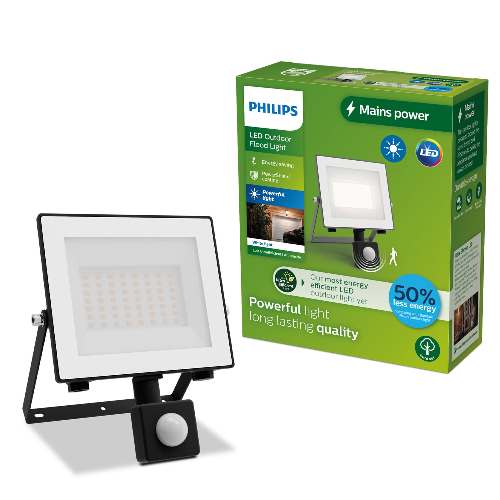 LED utespot Lois UE med bevegelsessensor 14W IP65 justerbar vinkel