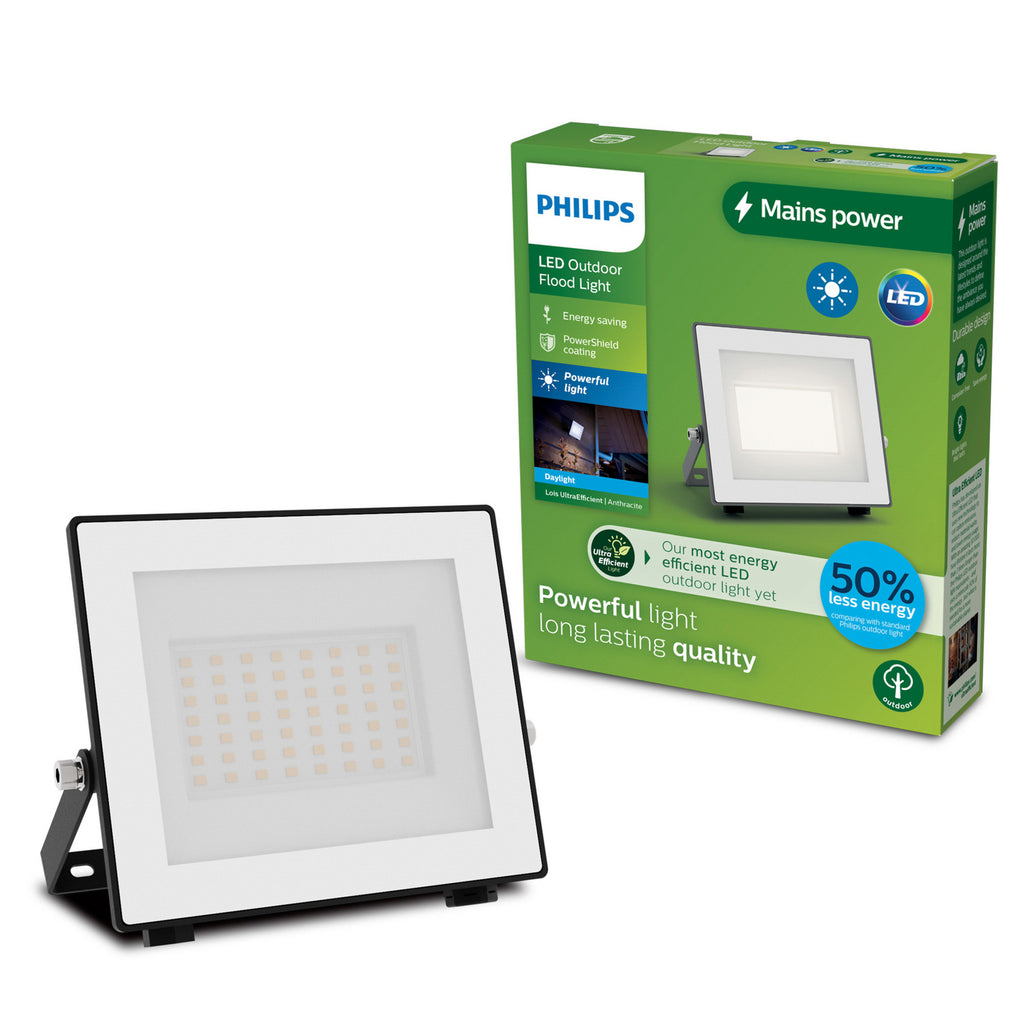 LED utespot Lois UE flood 14W 5000K IP65 antrasitt Philips kabel