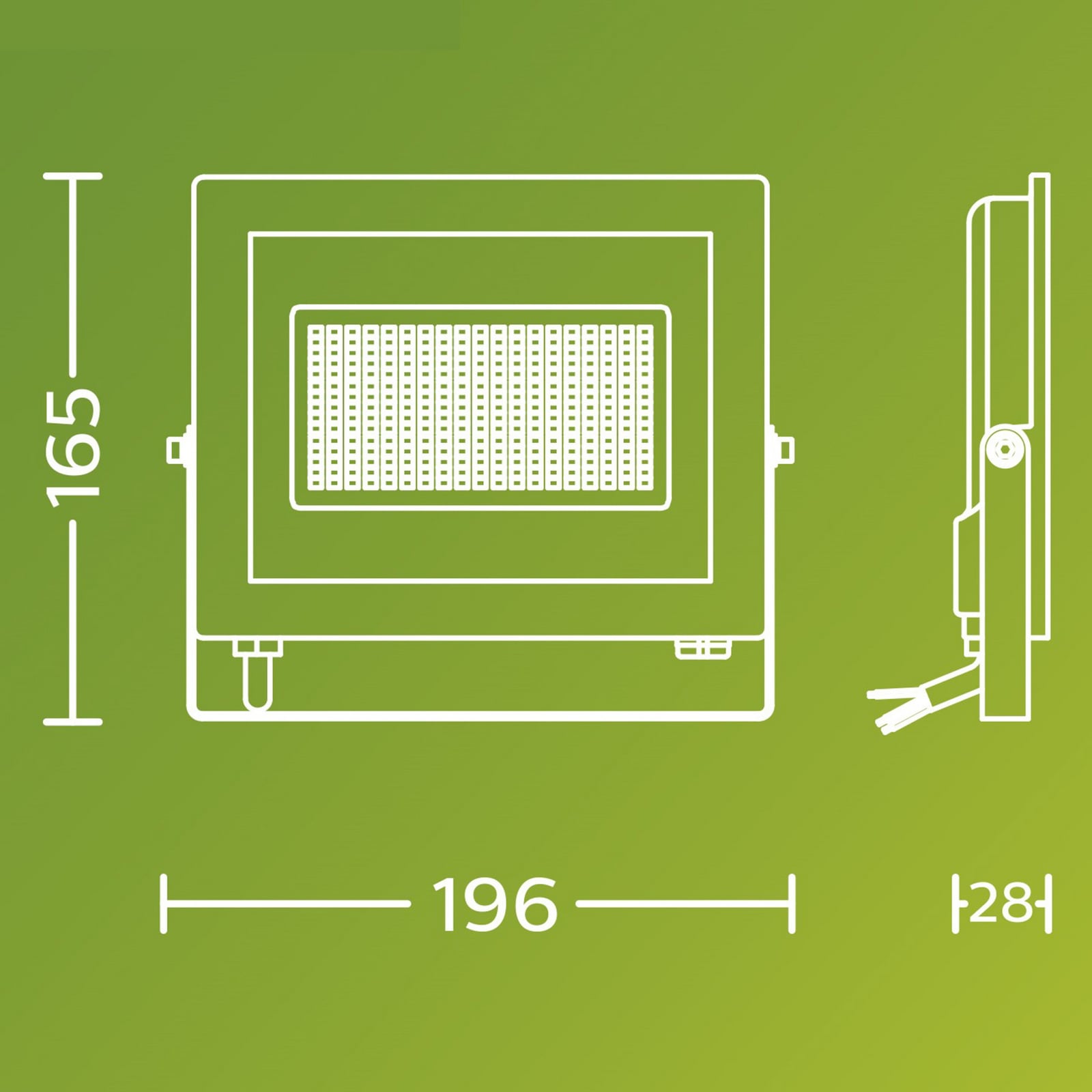 Detalj av LED utespot Lois UE flood antrasitt 24W IP65 Philips