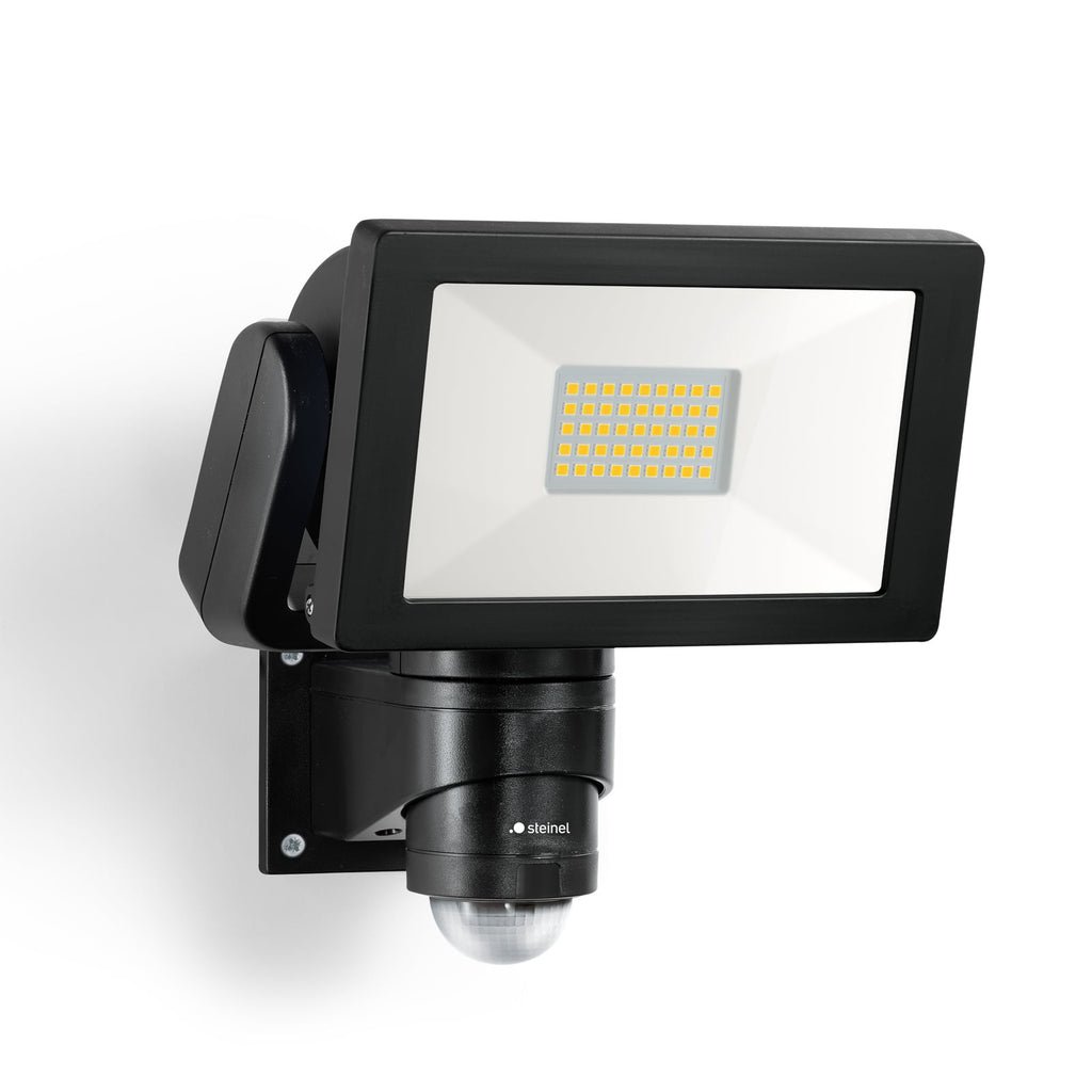 LED utespot LS 300 S med bevegelsessensor svart IP44 forfra