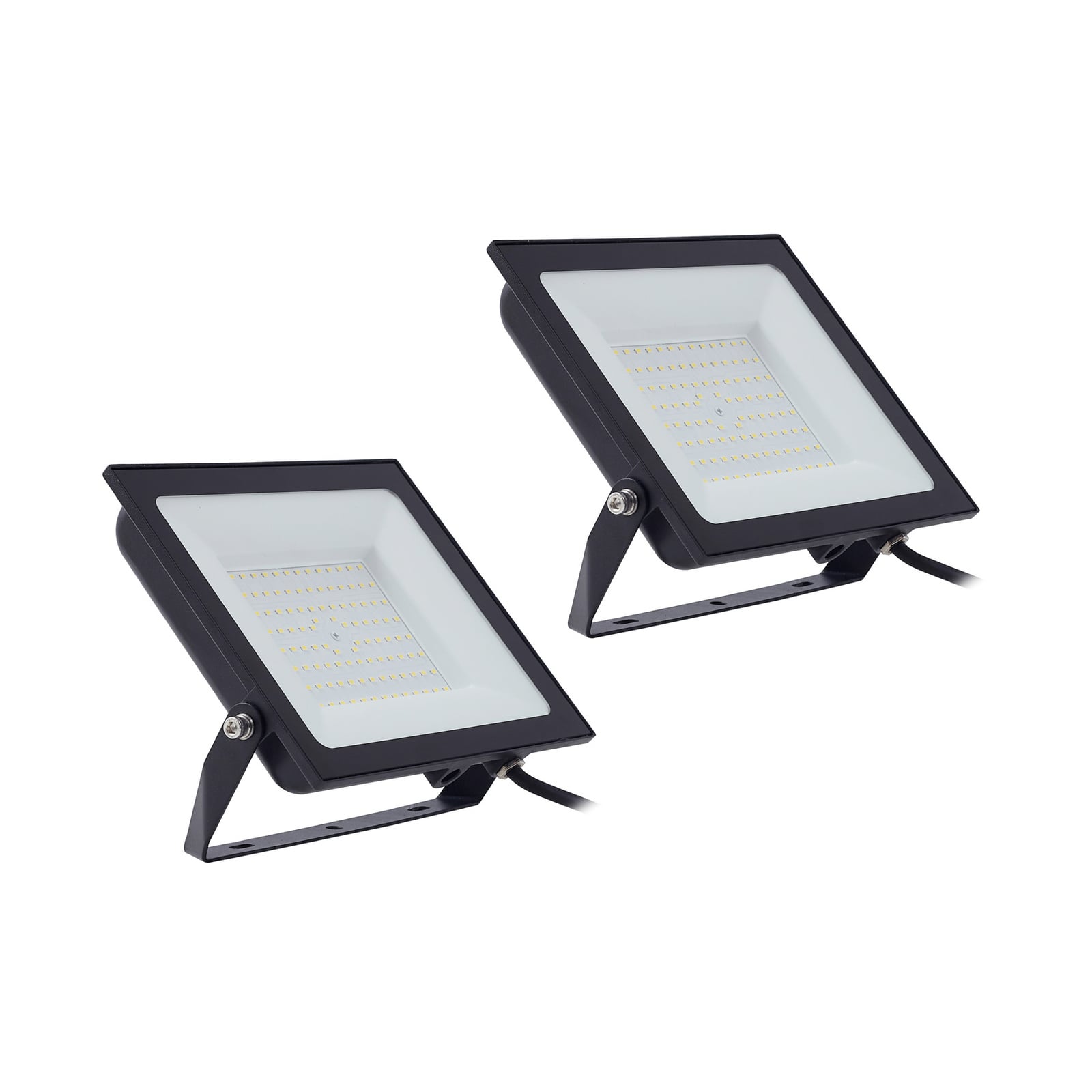 LED utespot Maikel 100W svart 2er-sett IP65 montert utendørs