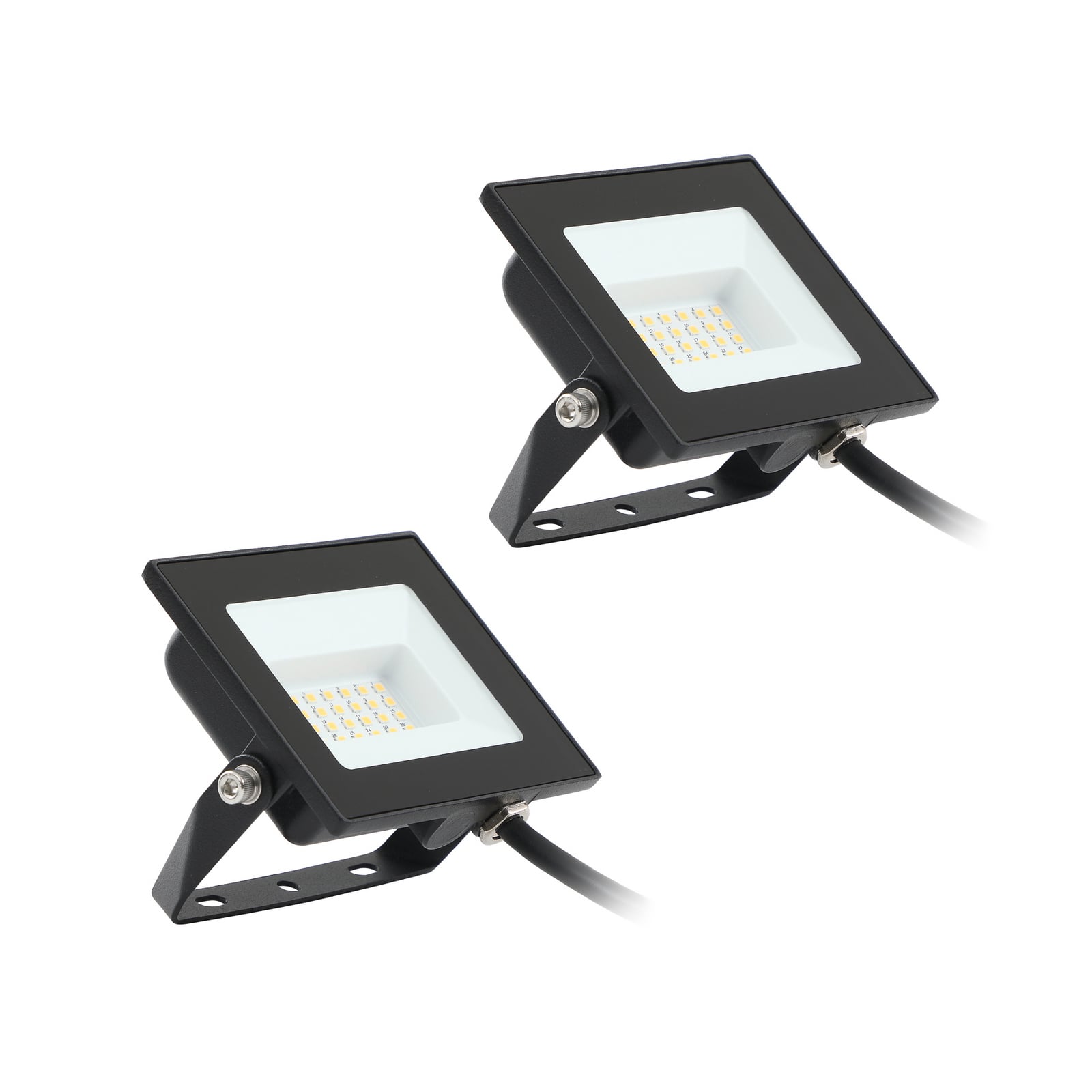 LED utespot Maikel 20W svart aluminium IP65 forfra
