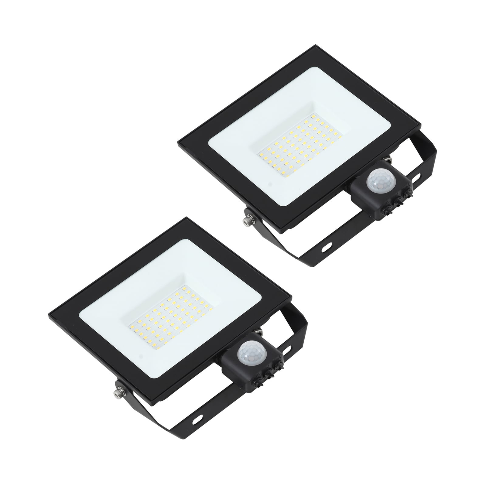 LED utespot Maikel 50W med bevegelsessensor IP44 2-pk front