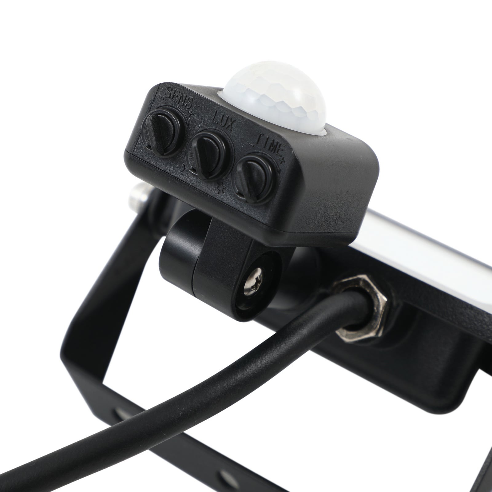 LED utespot Maikel med bevegelsessensor svart lys i bruk