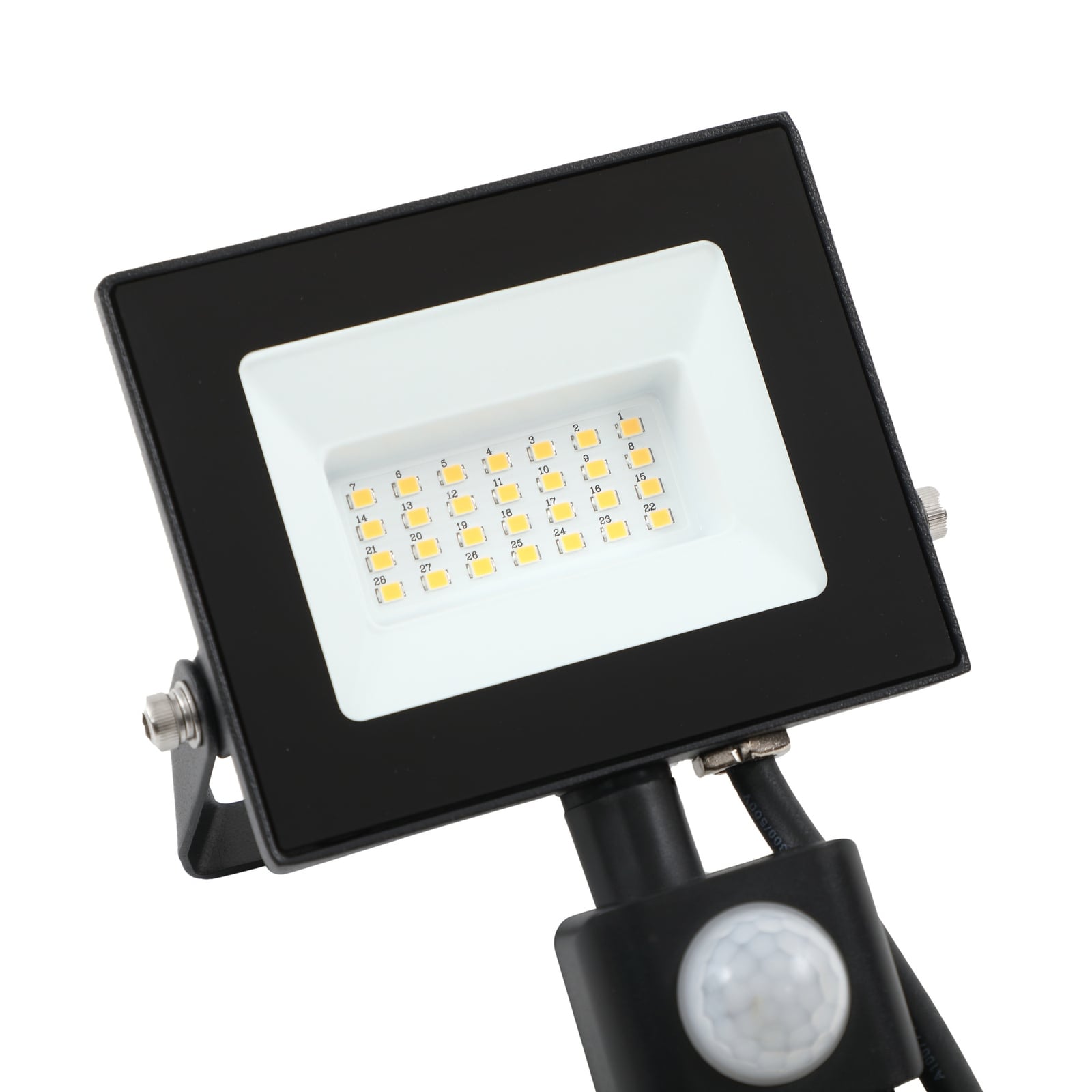 LED utespot Maikel med bevegelsessensor svart og vegg