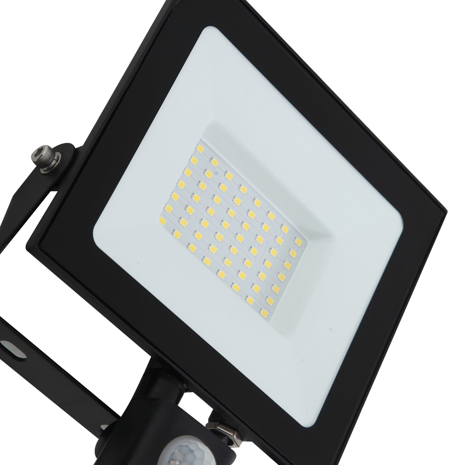 LED utespot Maikel med bevegelsessensor svart 50W IP44 sideprofil