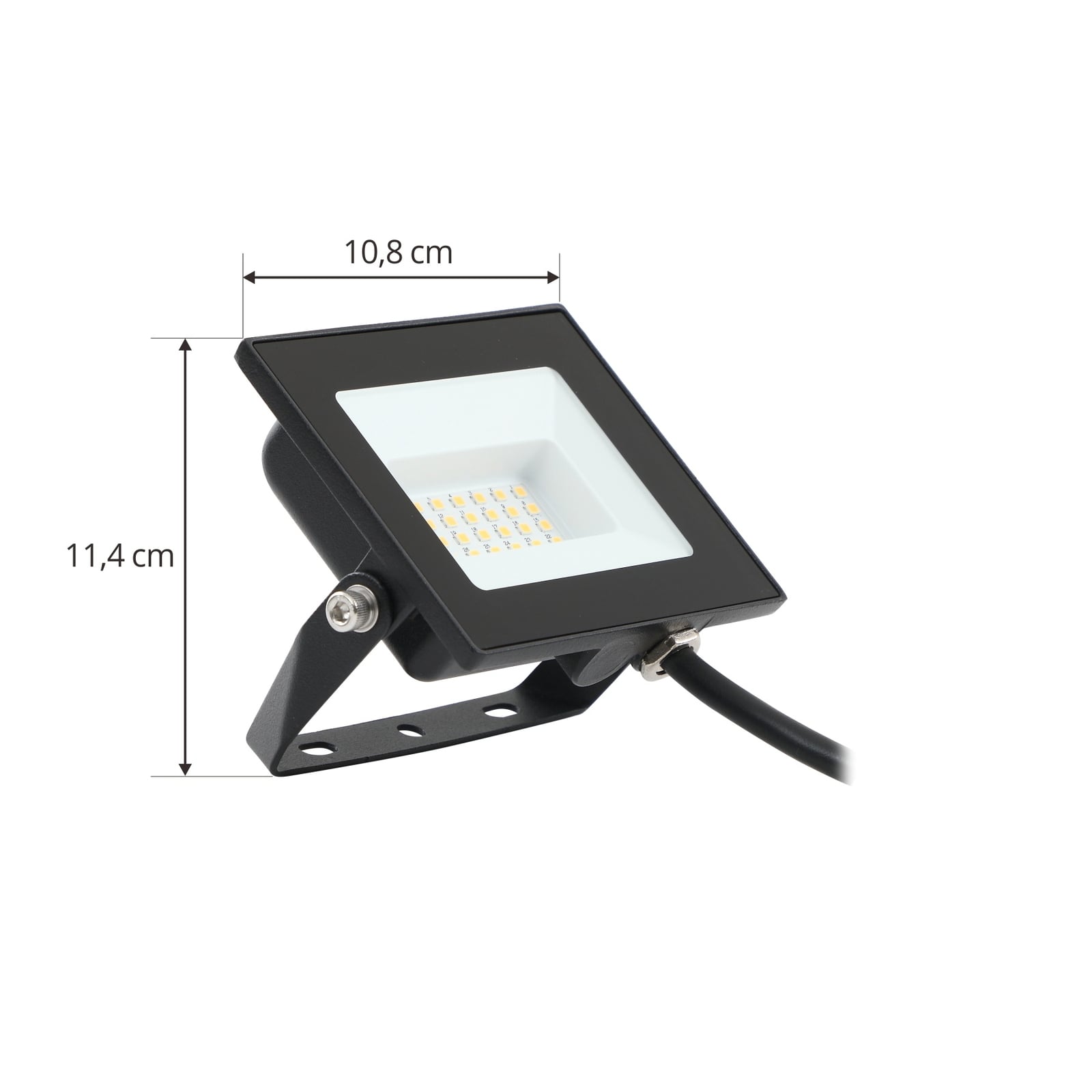 LED utespot Maikel svart 20W 1620 lm IP65 montert på vegg