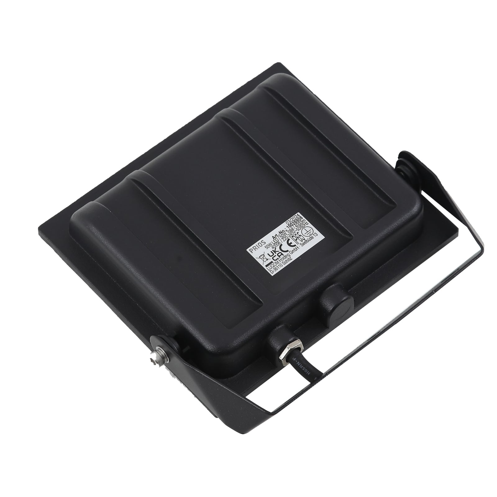 LED utespot Maikel svart 50W 4000 lm IP65 med monteringsdetaljer