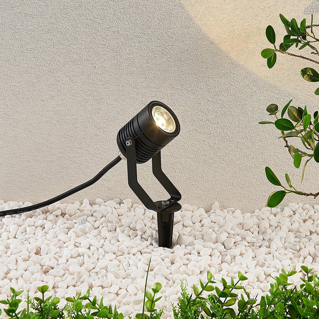 Bakside av LED utespot Maris med jordspyd svart