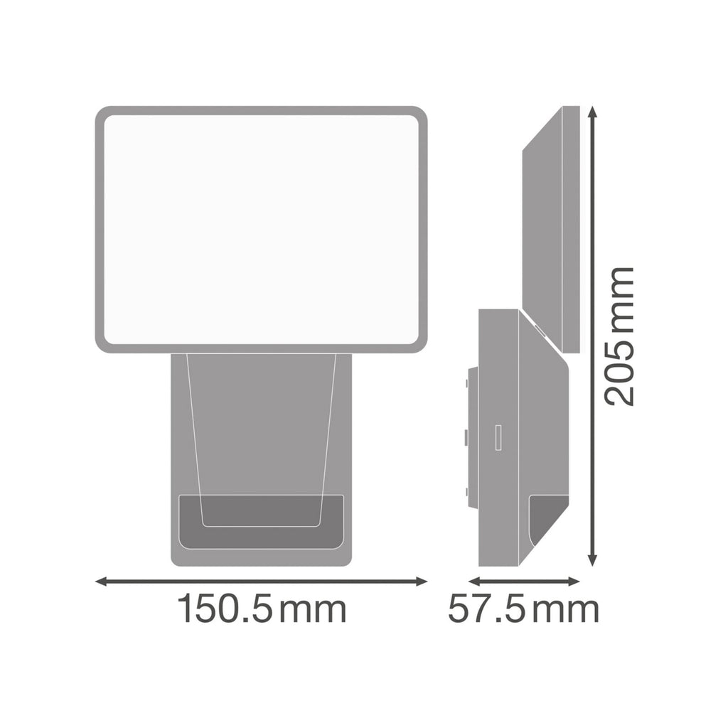 LED utespot med bevegelsessensor ENDURA PRO FLOOD 15W IP55 grå bakside