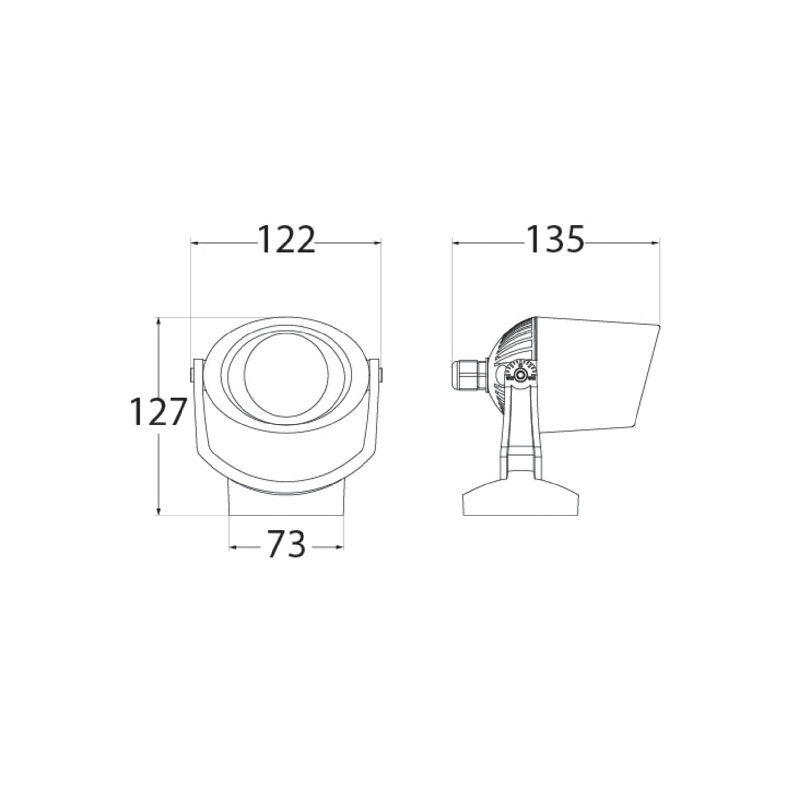 LED utespot Minitommy-EL CCT svart GU10 IP66 med frostet diffusor