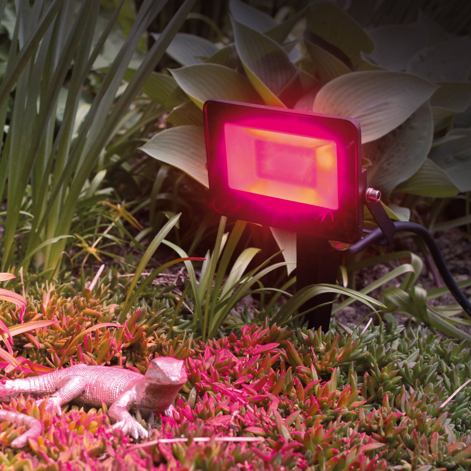 Baksiden av LED utespot MT69070 RGBW dimbar med fjernkontroll IP65