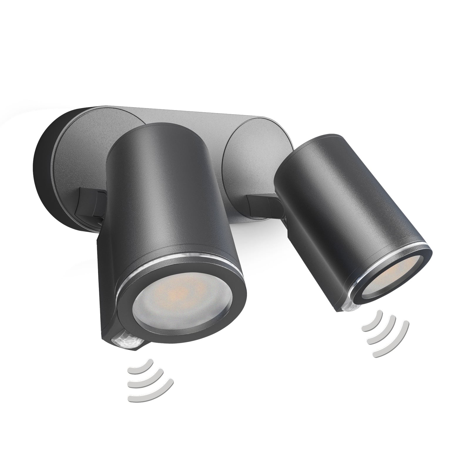 LED utespot Spot Duo S 2-lys bakside med monteringsdetaljer