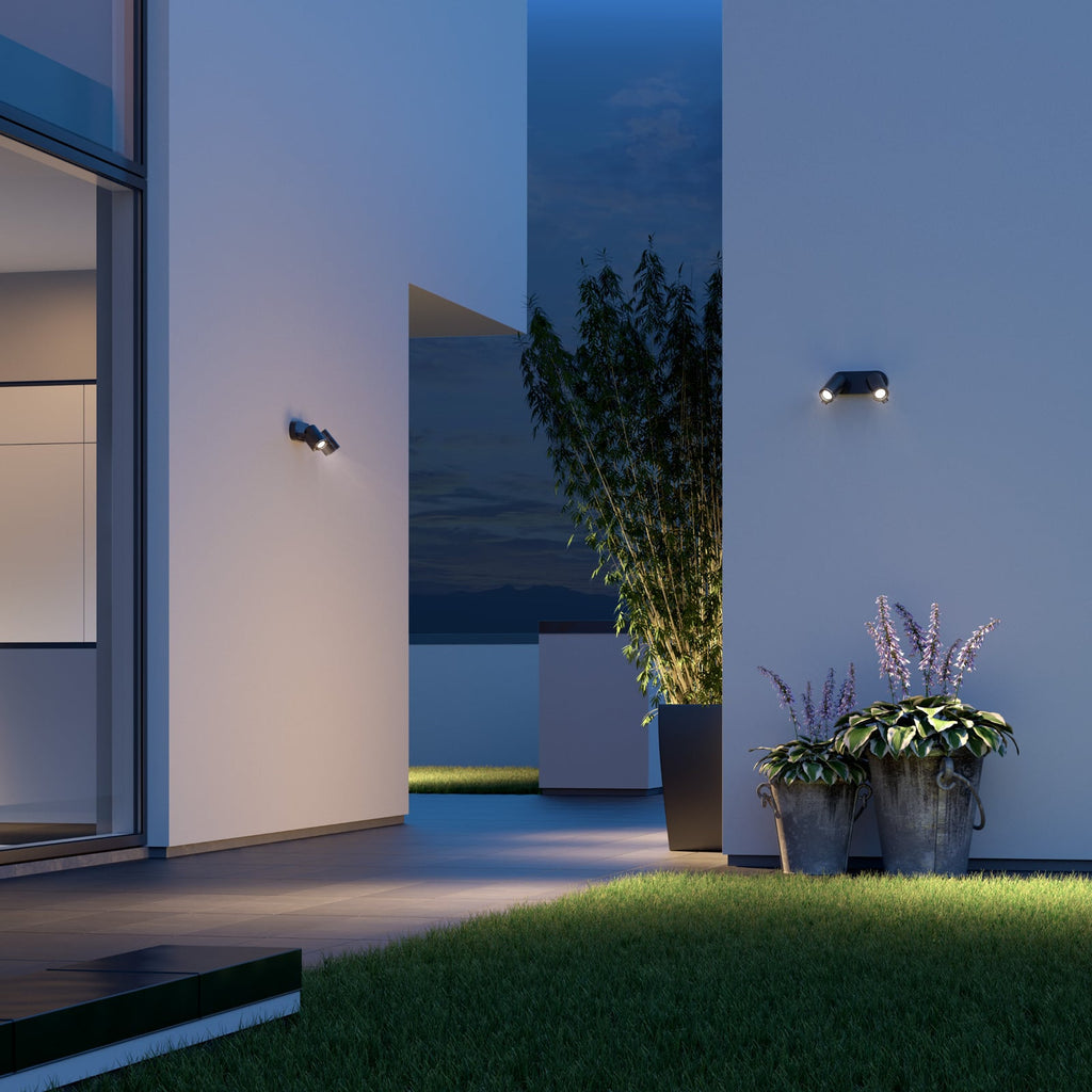 LED utespot Spot Duo S 2-lys detalj av justerbare lampehoder