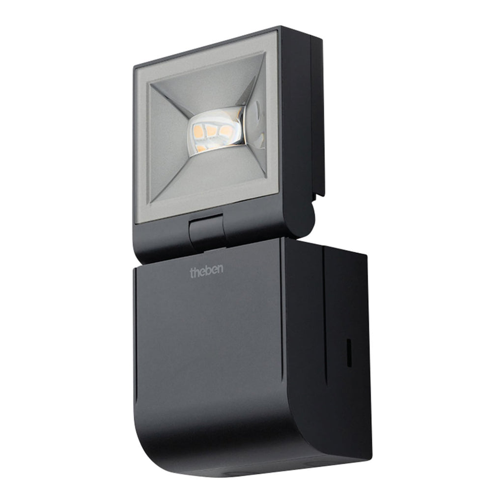 LED-utespot theLeda S10L svart for veggmontering forfra