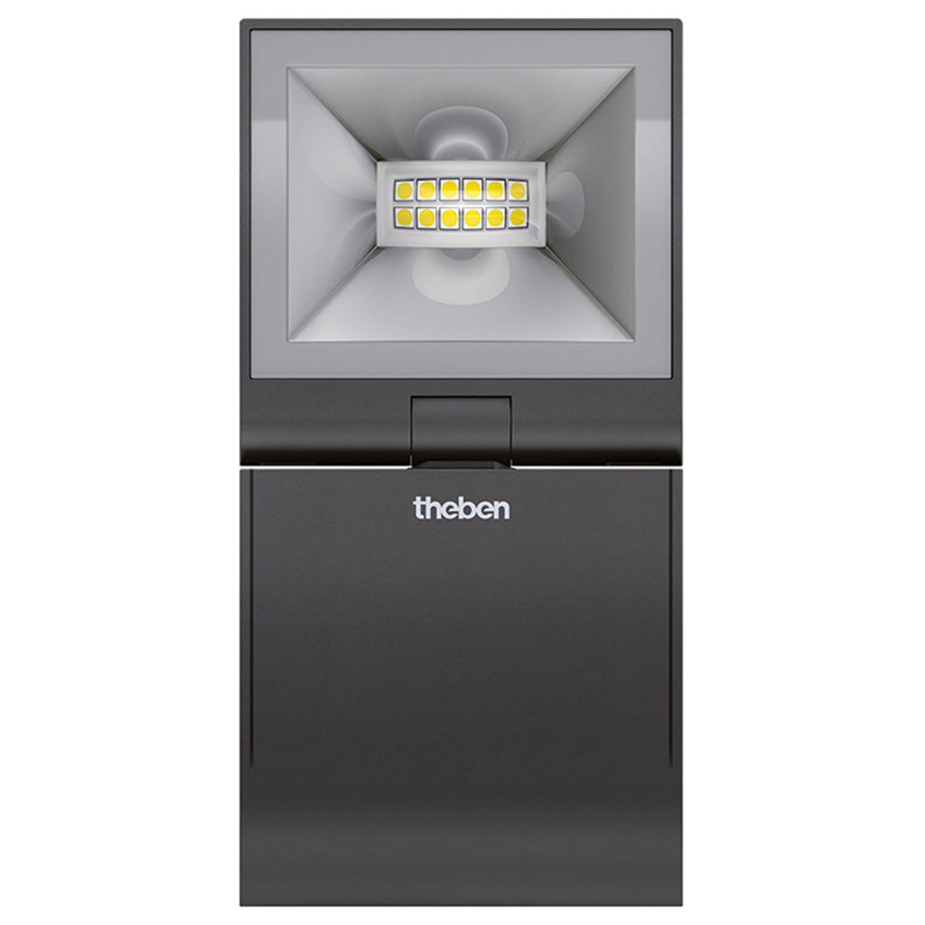 LED-utespot theLeda S10L svart bakside med monteringsdetaljer