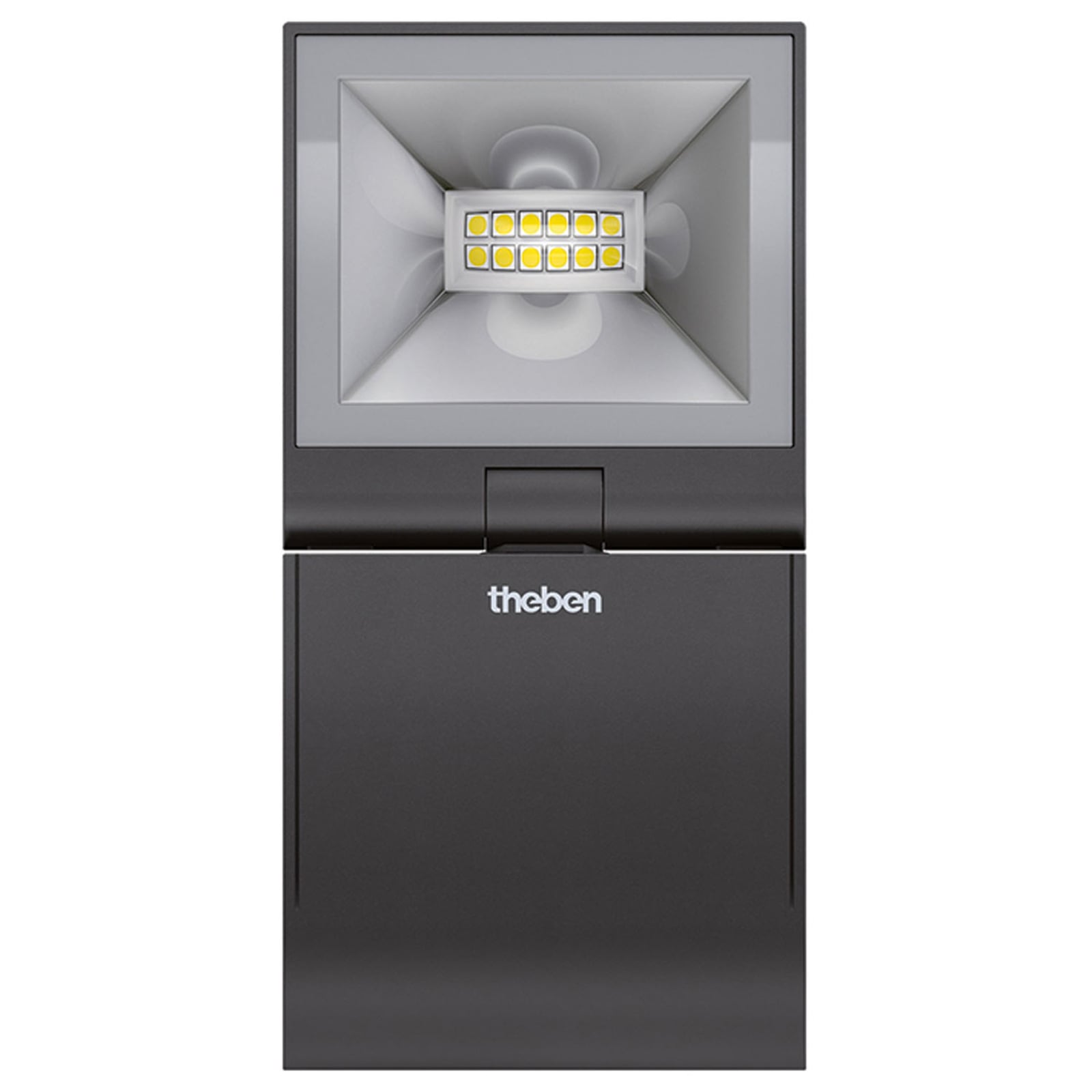 LED-utespot theLeda S10L svart bakside med monteringsdetaljer