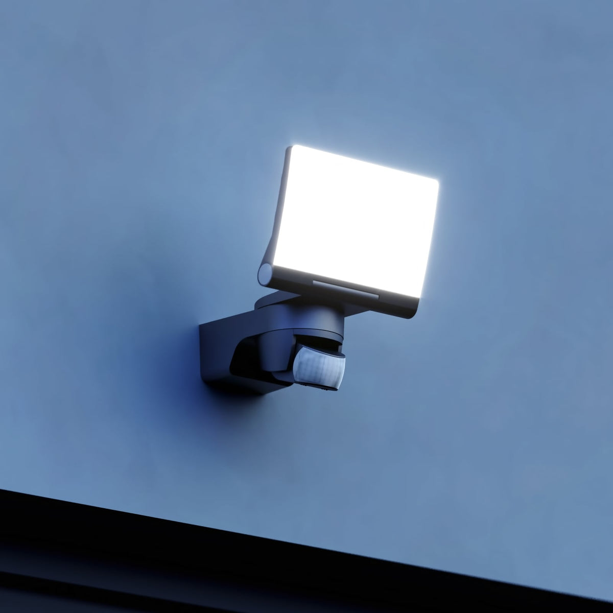 LED utespot XLED Home 2 S med bevegelsessensor svart IP44 forfra