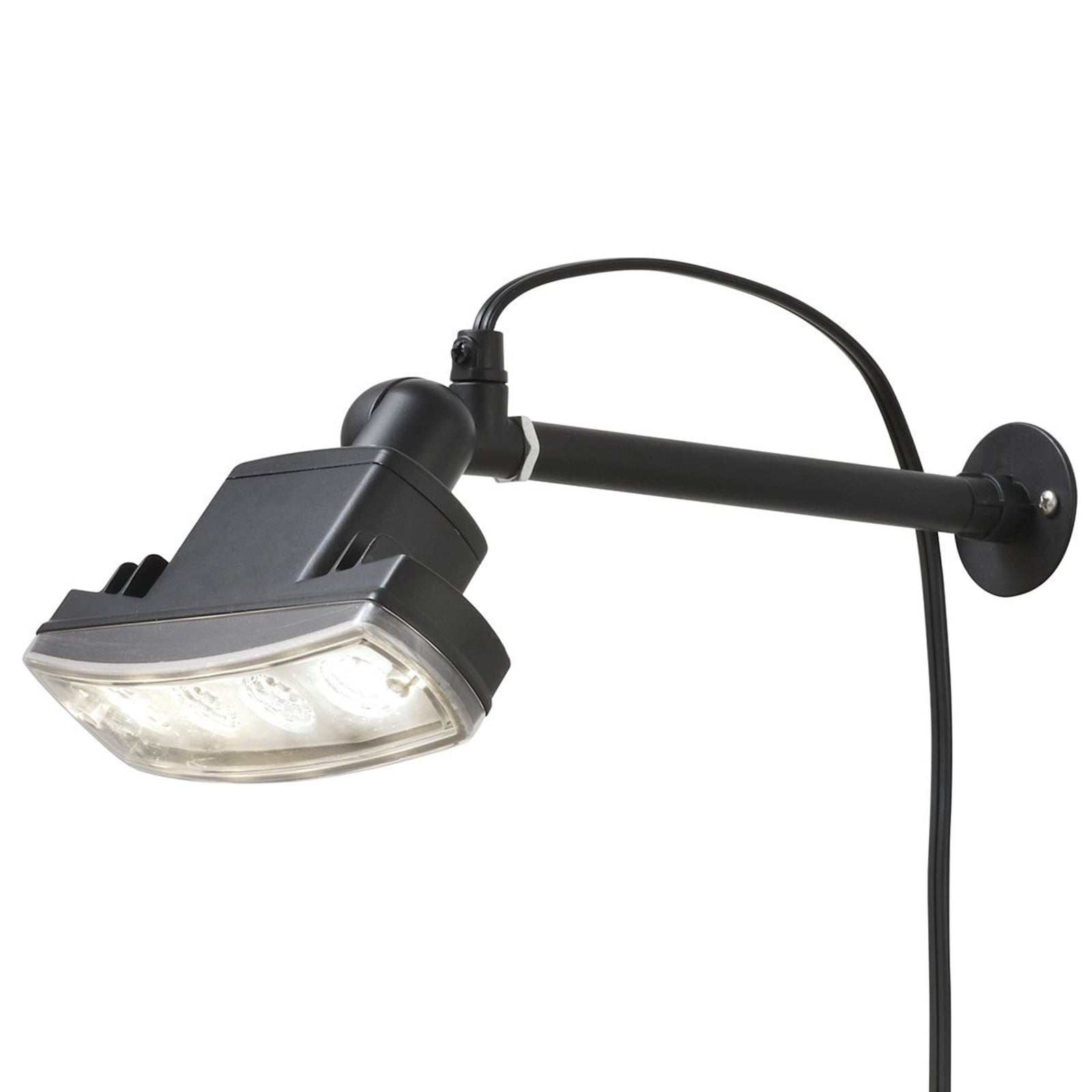 Detalj av LED utespotlampe Amalfi med jordspyd og aluminiumskonstruksjon