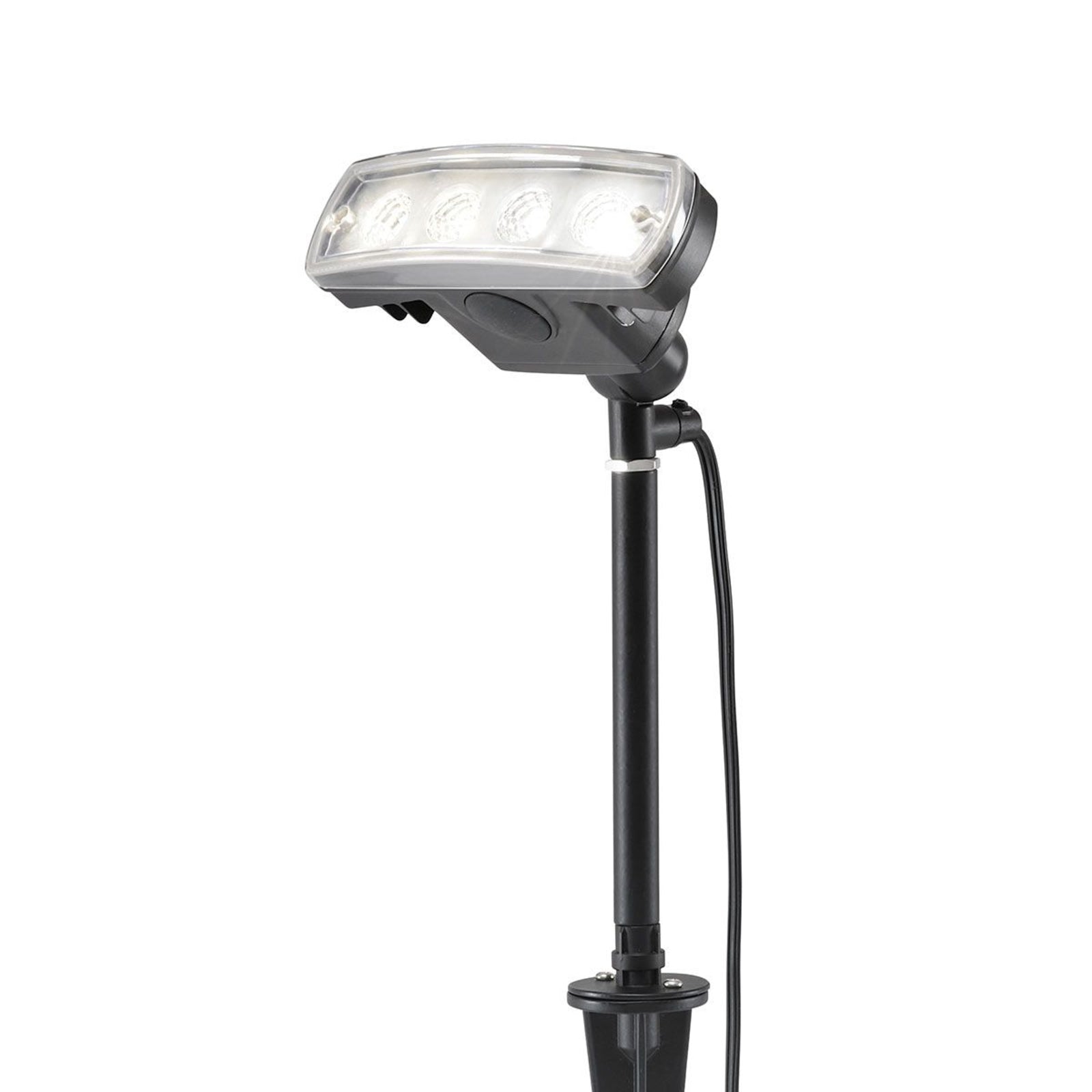 Montert LED utespotlampe Amalfi med jordspyd i hage